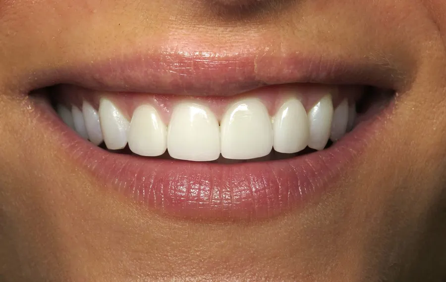 After: the same smile with porcelain veneers.