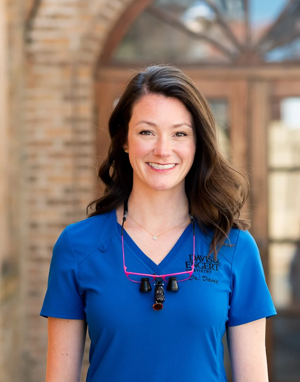 Dr. Julie K. Davis, DDS, outside Davis & Engert Dentistry in Park Ridge.